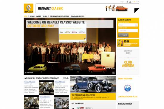 Renault classic ima svojo spletno stran